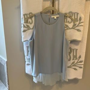 Soft blue Jonathan Simkhai top with beautiful side and back detail